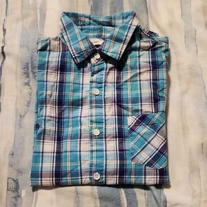 Boy''s Blue Plaid Shirt By Tronjori Size 14..